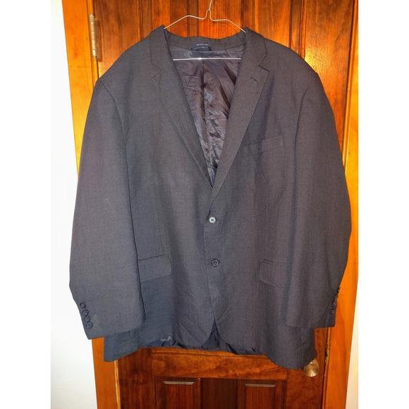 SADDLEBRED Men's Charcoal Gray Two Button Suit Blazer Jacket